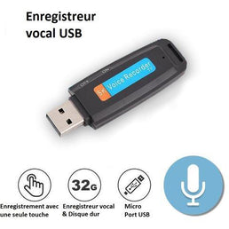 CLÉ USB AVEC ENREGISTREUR VOCAL INTÉGRÉ - Livraison Offerte