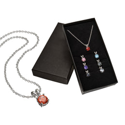 Collier argenté avec 7 pendentifs en cristaux Swarovski - Livraison offerte