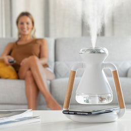 Humidificateur diffuseur d'arômes et chargeur sans fil 3 en 1 - livraison offerte